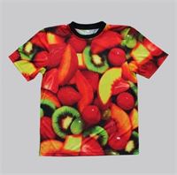 T-SHIRT POLIESTERE MANO COTONE CON STAMPA ALL-OVER